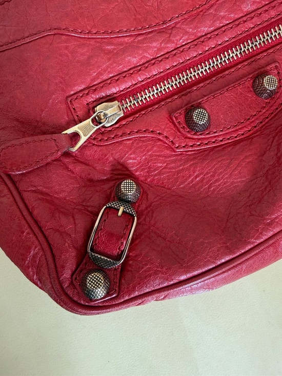 Red Leather Mini City Crossbody Bag - Picture 3 of 6